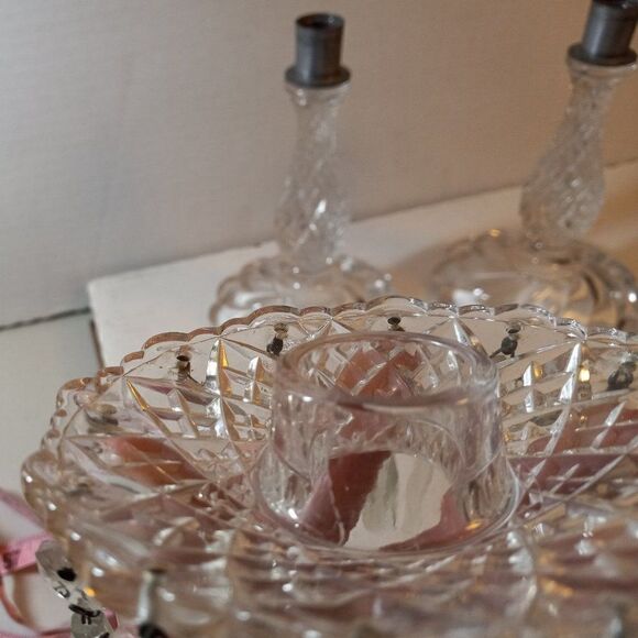 Vintage Candelabra/Prisms/Lucite Candles  - Picture 9 of 11